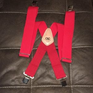 CLC Custom Leather Craft X Large adjustable 2”w red suspenders top grain cowhide